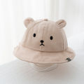 Cute Bear Baby Bucket Hat With Ears Boy Girl Cotton Kids Sun Hat Outdoor Summer Child Panama Cap. 