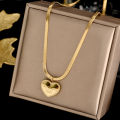 Fashion Luxury 316L Titanium Steel Heart Love Flower Square Necklace  Pendant Neck Chain Girl Jewelry. 