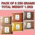 Pack Of 6 Beans 250 Grams. 