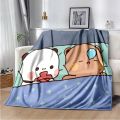 Cartoon Print Bear and Pa Blanket Cute Bubu Dudu Series Kids Warm Flannel Soft Comfortable Home Bed.
