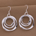 Production charm women lady Valentine's gift  silver color circles earringscharm Women free shipping  jewelry. 