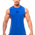 Gym Fitness Running Vests Cotton Breathable Side Slits Tank Tops Mens Bodybuilding Muscle Sleeveless Singlets Workout Shirts. 