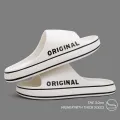 Feslishoet Women Letter Slippers Beach Slides Solid Color Mens Thick Sole Indoor Bathroom Anti Slip Shoes Summer Couple Sandals. 