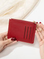 Simple and fashionable ladies short card holder ultra-thin small wallet zipper buckle ladies credit card holder coin purse bag. 