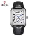 CHENXI 8216 Men Square Quartz Watch Black Blue Brown Fashion Simple Calenda Date Leather Strap Wristwatch for Male Clock Gift.