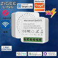 16A/20A Wifi / Zigbee 3.0 Mini Smart Switch Support 2-Way Control Smart Life APP Works With Tuya Alexa  Home Yandex Alice. 