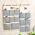 1Pc Linen Hanging Storage Bag Organizer with Multi Pockets, Wall Mounted Versatile Organizing Closet Storage Room Organizer. 