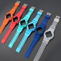Strap + Case for  G-Shock GA-100/110/120/140 GD-100 GAX-100 GLS-100 Replacement  Silicone Matte Watch Band Bracelet. 