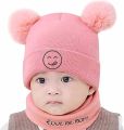 2Pcs Baby Hat & Scarf Set - Warm Knitted Winter Hat Cap & Scarf for Babies- Beanie Cap. 