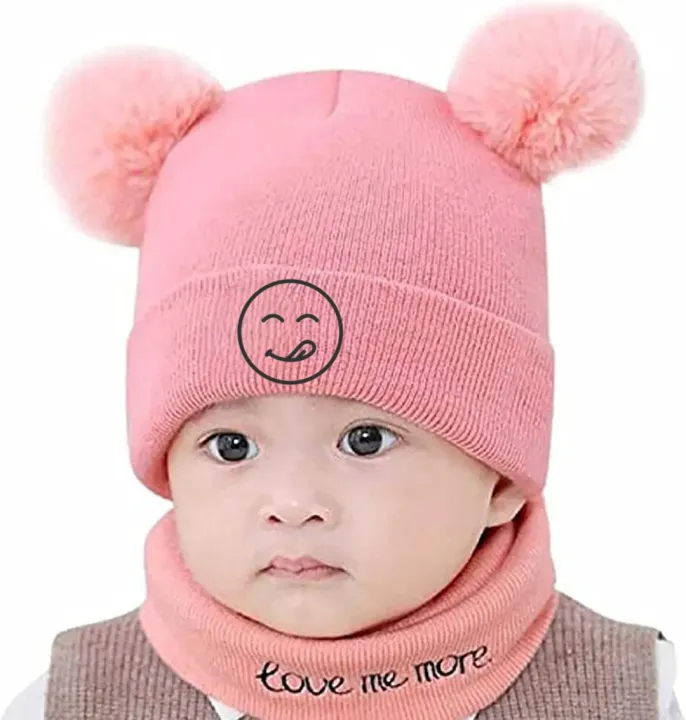 2Pcs%20Baby%20Hat%20&%20Scarf%20Set%20-%20Warm%20Knitted%20Winter%20Hat%20Cap%20&%20Scarf%20for%20Babies-%20Beanie%20Cap%20-%20Image%202
