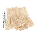 1Pair Fashion Detachable Fake Sleeves Spring Autumn Wild Sweater Decorative Sleeves Lace Ruffles Elbow Sleeve Cuff universal.