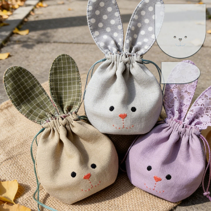 YOMDID 2pcs Easter Bunny Sewing Template DIY Storage Bag Quilting Template Handmade Storage Bag Crafting Creative Sewing Tool