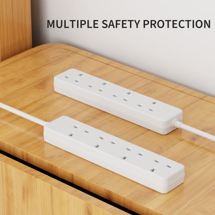 UK%20Extension%20Lead%202/4%20Way%20Multi-Outlet%20Power%20Strip%20with%20Long%20Cord%2013%20Amp%20Fuse%20Surge%20Protection%20for%20Home%20Office%20-%20Image%203