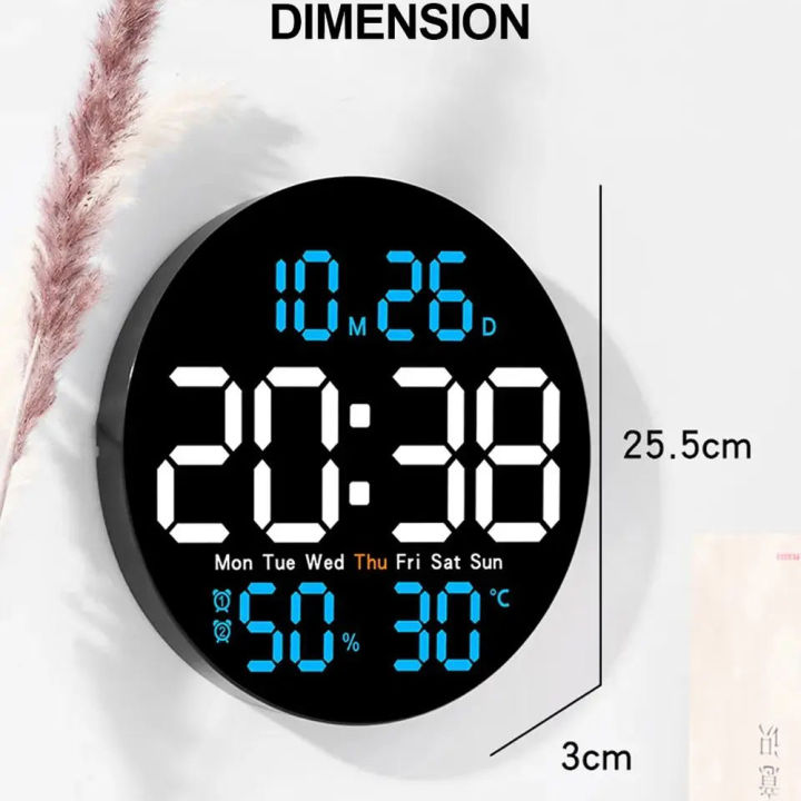 Remote%20Control%20LED%20Wall%20Clock%20with%20Dual%20Alarms,Calendar,Temperature%20and%20Humidity.Brightness%20Adjustable%20-%20Image%203