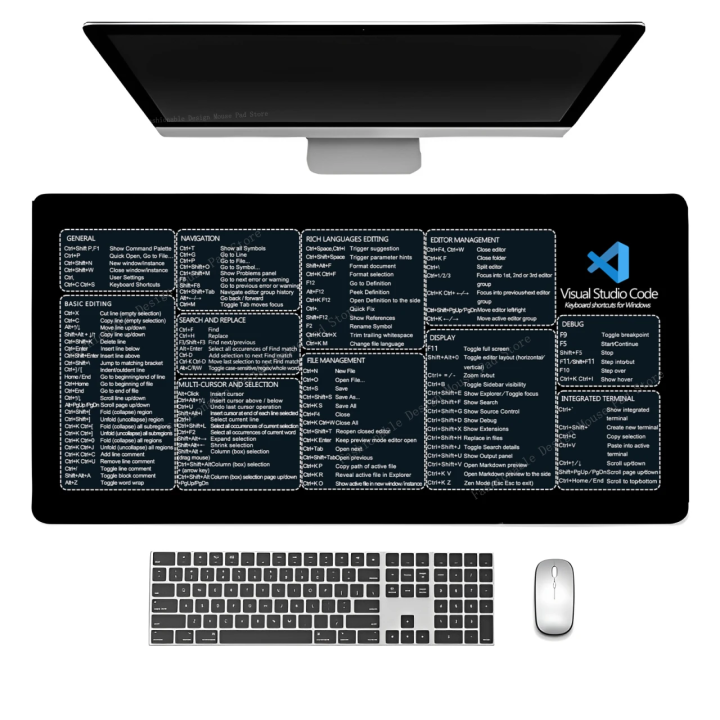 Visual%20Studio%20Code%20Keyboard%20Shortcuts%20For%20Windows%20Mouse%20Pad%20Desk%20Mat%20Cheat%20Sheet%20Mousepad%20Office%20Users%20Software%20Web%20AI%20Engineer%20-%20Image%203