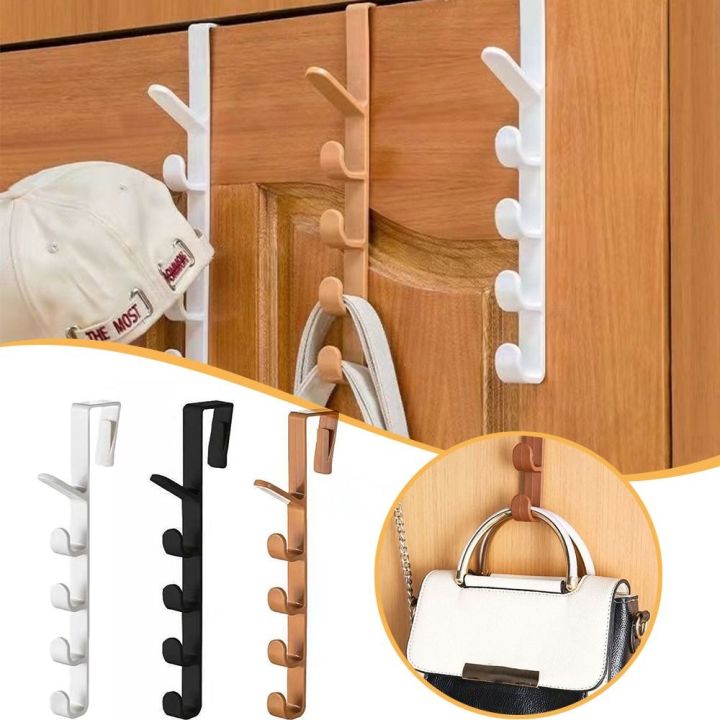 1pc%20Bedroom%20Door%20Hanger%20Clothes%20Hanging%20Rack%20Over%20The%20Door%20Plastic%20Home%20Storage%20Organization%20Hooks,%20Purse%20Holder%20For%20Bags%20Rails%20-%20Image%202