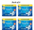 Butterfly Long Ultra Thin XXL Sanitary Pads - Pack of 4 (64 Pads Total) | Ultra Absorbent & Comfortable. 