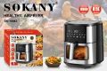 Sokany SK-10042 Digital Air Fryer | 8.5L Large Capacity | 1800W Power | Smart Touchscreen | Viewing Window | Oil-Free Healthy Air Fryer. 