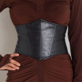Plus Size Soft Leather Wide Y2K Black Elastic Corset Belt Female Stretch Cummerbunds Designer Belts For Women High Quality. 