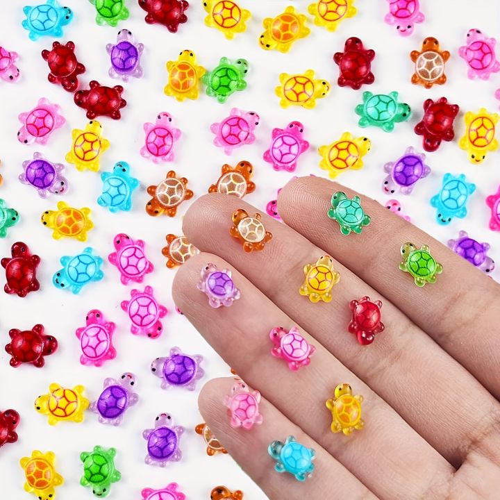 50/100 Pieces Tiny Turtles for Crafts Luminous Mini Resin Turtles ...