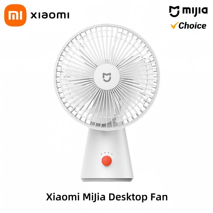 XIAOMI Mijia Portable Desk Fan USB Rechargeable Handheld Mini Electric Fans Cordless Air Cooling Small Fan 4 Gears Speed