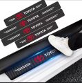 Toyota Corolla Cross Door Sill Leather Stickers Carbon Fiber Imported 4 Pcs Set Premium Quality. 