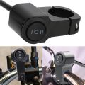 Universal Motorcycle 3 Way Switch ON OFF Mini Driving Light Switch With Clip Black.