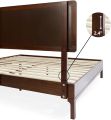 Bme Nipe Queen 14 Inch Bohemian Bed Frame with Adjustable Woven Headboard - Rustic & Vintage Unique Style with Acacia Wood - No Box Spring Needed - Easy Assembly - . 