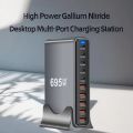 New 695W GaN USB-C PD Charger 10-Port 5C5A Fast Charge for Mobile & Tablets Portable Design Mobile phone chager.