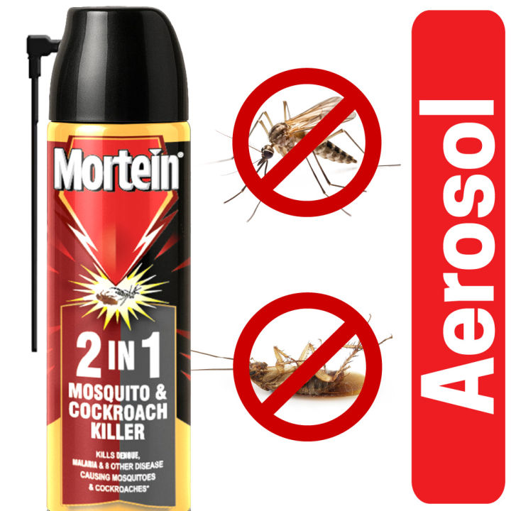 Mortein Aerosol 2 in 1 Mosquito & Cockroach Killer 400ml