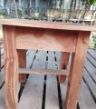 wooden seating stool. 