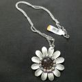 (L). Vintage Flower Necklace, pendant necklace, steampunk jewelry, bohemian necklace, flower pendant necklace. 