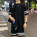 T-Shirt & Halfpant For Men| stylish | summer | Comfortable| Set of 2pcs| KD5|. 