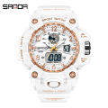 SANDA Luxury Brand Women's Digital-Analog Watches LED Digital Clock Casual Ladies Electronic Watch Women Reloj Mujer.
