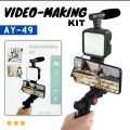 Mobile Vlogging Kit, Video Making kit, with tripod stand, Microphone, Led Light, Mobile Holder 
Vlogging Kit Accessories for Mobile Phone DSLR Camera Video Recording.. 