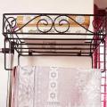 Sturdy and Elegant 12" Metal Wall Quran Stand in Black – Comes with 2 Jaymamaz Hangers – Ideal for Quran Sharif Display and Jainamaj Hanging – Perfect Wall Mount Stand for.