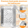 50 Pcs Tin Foil Tray Aluminum Foil Trays Reusable Foil Baking Pans Disposable Food Container Non-Stick BBQ Trays for Cooking BBQ.