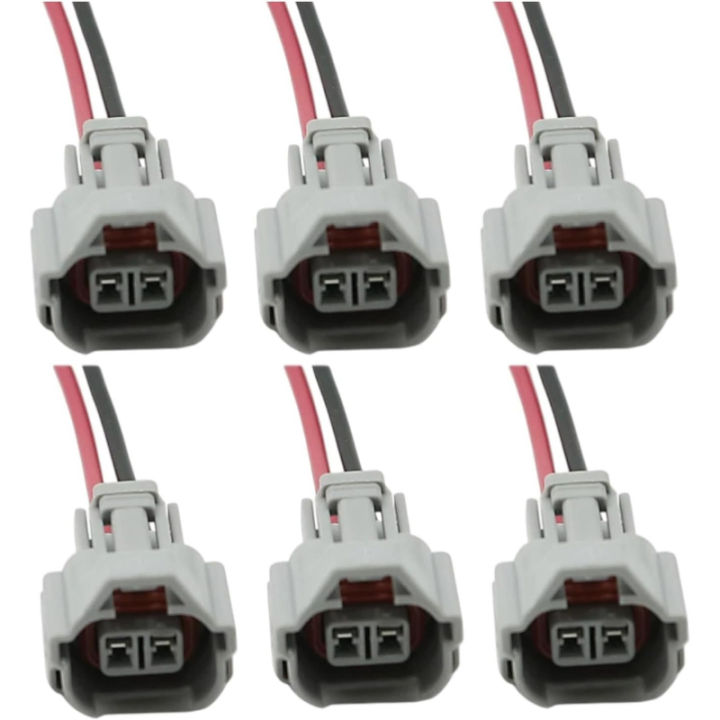 6x Female Fuel Injector Connector Plug Pigtail Harness Kit For Toyota For Audi For Denso