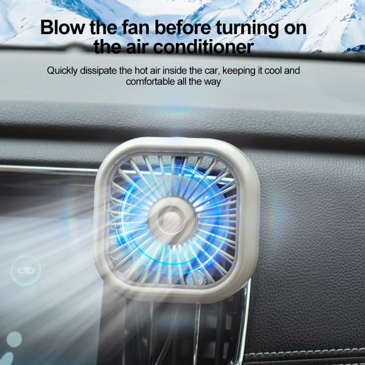 Car Air Outlet Cooling Fan USB Color Light Low Noise Multifunction Mini ...