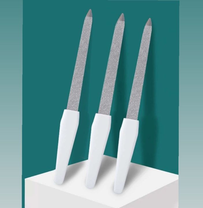 3Pcs/Set White Sanding Nail File 4in” Double Sided Washable Manicure Pedicure Thick Toenail Fingernails Buffer Metal Nail Files Emery Board For Home And Professional Use