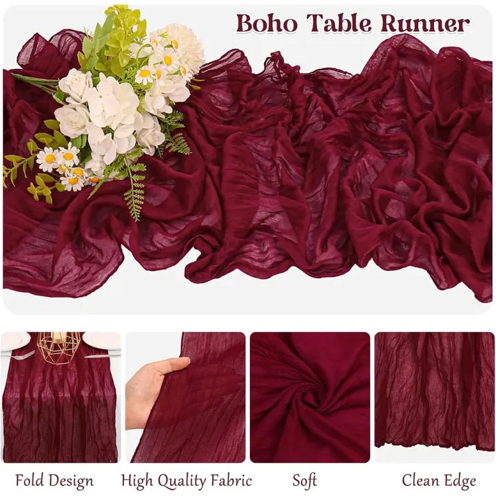 Burgundy%20Table%20Runner%20Cheesecloth%20Gauze%20Rustic%20Boho%20Cheese%20Cloth%20Table%20Runner%20Wedding%20Bridal%20Shower%20Birthday%20Party%20Decorations%20-%20Image%204