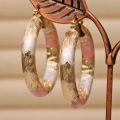 Golden Hoop Earrings Bohemian Style Alloy Earrings Exquisite Women's Daily Casual Earrings.