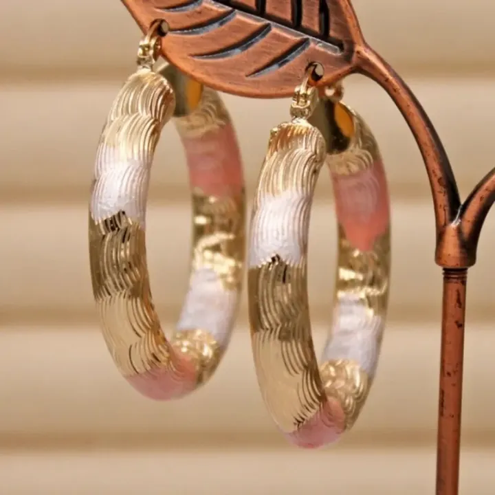 Golden%20Hoop%20Earrings%20Bohemian%20Style%20Alloy%20Earrings%20Exquisite%20%20Women's%20Daily%20Casual%20Earrings%20-%20Image%204