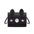 Womens Mini Cartoon Small Square Bag Cute Cat Shaped Shoulder Bag Simple Crossbody Bag.