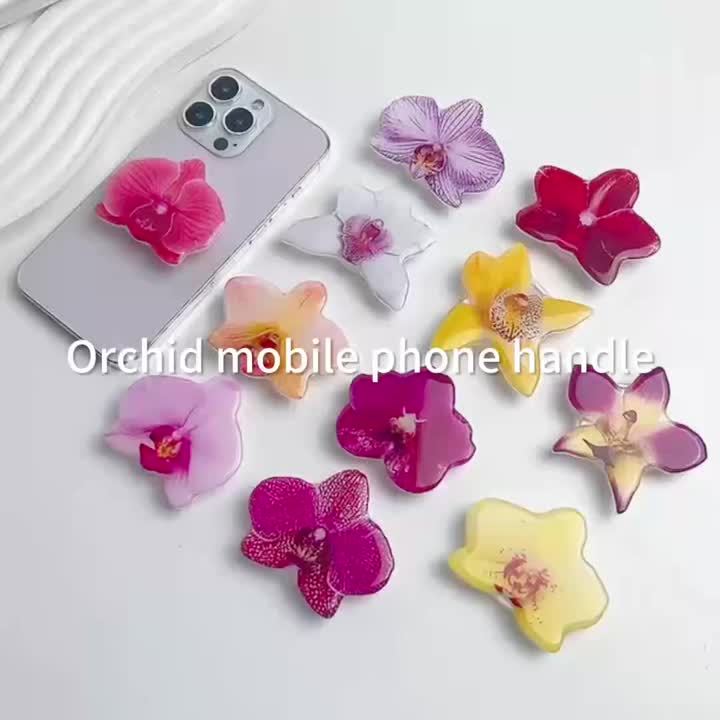 Phone Holder Folding Ring Phone Support Popular Style Internet Celebrity Orchid Acrylic Socket Grip Cymbidium Custom