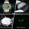 Olevs 9947 luxury fashion stainless steel imported waterproof chronograph active wrist-watch for men.