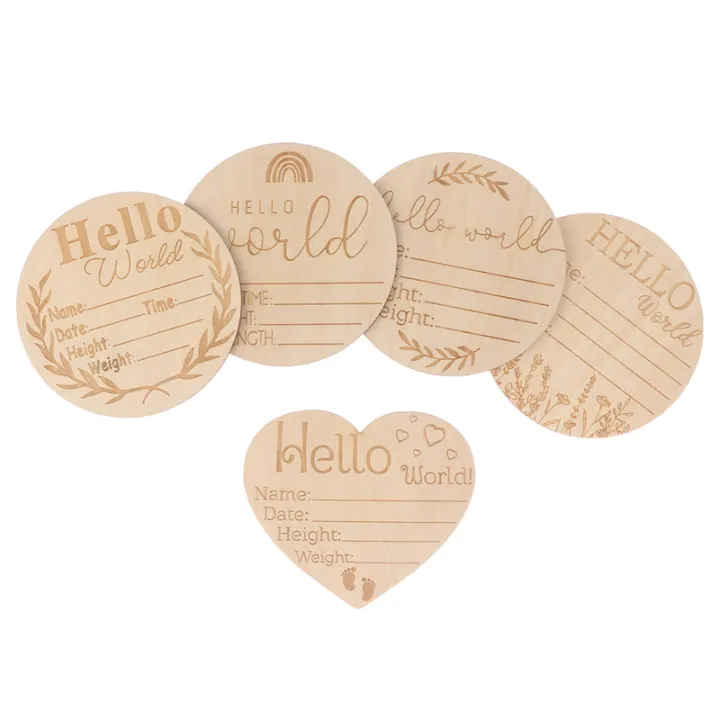 Wooden Baby Milestone Card Newborn Monthly Growth Recording Cards Baby ...