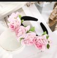 Velvet rose round hairband.