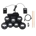 2022New Folding Silicone Hand Roll USB Electronic Drum Portable Practice Drums Pad Kit With Drumsticks Sustain Pedal. 