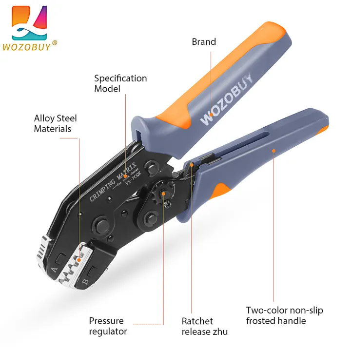 WOZOBUY%207CQK%20Crimping%20Tool%20Set%20Wire%20Crimper%20for%20Solar%20PV%20Connectors,Non-Insulated,DuPont,Ferrule%20Connectors-8%20Inch%20Wire%20Stripper%20-%20Image%206